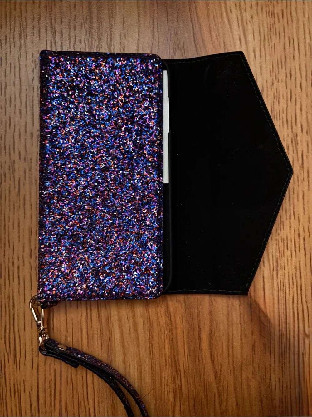 Kate Spade Fuchsia Pink Glitter Phone Wristlet Wallet